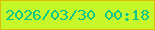 文字の大きさ：3、枠の色：dfba07、背景の色：c6f729、文字の色：0ac789 無料ブログパーツのブログ時計