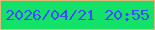文字の大きさ：3、枠の色：dfba7a、背景の色：12e368、文字の色：3d4dfc 無料ブログパーツのブログ時計