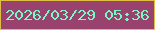 文字の大きさ：4、枠の色：dfbe44、背景の色：99426d、文字の色：7df6c7 無料ブログパーツのブログ時計