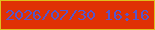 文字の大きさ：5、枠の色：dfbf1e、背景の色：e03104、文字の色：5556cb 無料ブログパーツのブログ時計