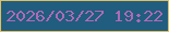 文字の大きさ：4、枠の色：dfbf61、背景の色：215d7f、文字の色：ad6bb5 無料ブログパーツのブログ時計