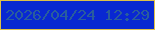 文字の大きさ：2、枠の色：dfc149、背景の色：0928d2、文字の色：295d9d 無料ブログパーツのブログ時計