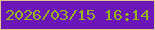 文字の大きさ：1、枠の色：dfc395、背景の色：6d16b8、文字の色：95b415 無料ブログパーツのブログ時計