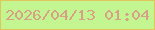文字の大きさ：2、枠の色：dfc75c、背景の色：c3f591、文字の色：d7a187 無料ブログパーツのブログ時計