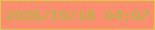 文字の大きさ：2、枠の色：dfc849、背景の色：fb8e6f、文字の色：a9bc40 無料ブログパーツのブログ時計