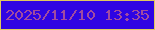 文字の大きさ：1、枠の色：dfc85e、背景の色：2f04e3、文字の色：a14ba0 無料ブログパーツのブログ時計