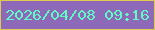 文字の大きさ：5、枠の色：dfc94e、背景の色：8e69b9、文字の色：5efcc3 無料ブログパーツのブログ時計