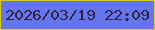 文字の大きさ：5、枠の色：dfcd13、背景の色：6376ed、文字の色：34213f 無料ブログパーツのブログ時計