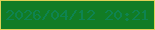 文字の大きさ：4、枠の色：dfd157、背景の色：117c25、文字の色：0e8351 無料ブログパーツのブログ時計