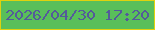 文字の大きさ：1、枠の色：dfd20e、背景の色：59bf5a、文字の色：545b9a 無料ブログパーツのブログ時計