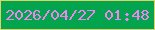 文字の大きさ：2、枠の色：dfd368、背景の色：02a44d、文字の色：ef85f1 無料ブログパーツのブログ時計