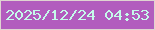 文字の大きさ：4、枠の色：dfd3d1、背景の色：b25cbe、文字の色：c5faea 無料ブログパーツのブログ時計