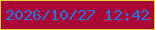 文字の大きさ：2、枠の色：dfd43a、背景の色：aa0636、文字の色：1d77e2 無料ブログパーツのブログ時計