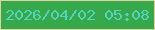 文字の大きさ：2、枠の色：dfd49f、背景の色：37a94c、文字の色：51d5bb 無料ブログパーツのブログ時計