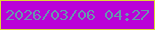 文字の大きさ：4、枠の色：dfd734、背景の色：ba02d7、文字の色：6896ae 無料ブログパーツのブログ時計