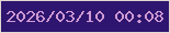 文字の大きさ：1、枠の色：dfdacf、背景の色：2e156f、文字の色：cf99d3 無料ブログパーツのブログ時計