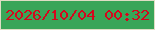 文字の大きさ：3、枠の色：dfddc4、背景の色：39a558、文字の色：d5061d 無料ブログパーツのブログ時計