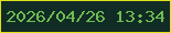 文字の大きさ：5、枠の色：dfe119、背景の色：112b25、文字の色：6fbd51 無料ブログパーツのブログ時計