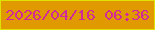 文字の大きさ：3、枠の色：dfe205、背景の色：e19900、文字の色：d02b98 無料ブログパーツのブログ時計