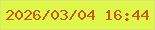 文字の大きさ：1、枠の色：dfe26d、背景の色：ddf84b、文字の色：cc570f 無料ブログパーツのブログ時計