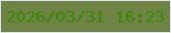 文字の大きさ：1、枠の色：dfe2f9、背景の色：6f8444、文字の色：3b8607 無料ブログパーツのブログ時計