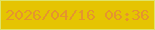 文字の大きさ：3、枠の色：dfe368、背景の色：e5c402、文字の色：e5952e 無料ブログパーツのブログ時計