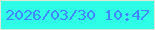 文字の大きさ：4、枠の色：dfe7d6、背景の色：2ffee6、文字の色：4186fe 無料ブログパーツのブログ時計