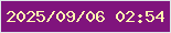 文字の大きさ：2、枠の色：dfe8e8、背景の色：80147d、文字の色：fffbb0 無料ブログパーツのブログ時計