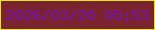 文字の大きさ：4、枠の色：dfec12、背景の色：7a222e、文字の色：7714ae 無料ブログパーツのブログ時計