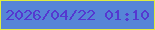 文字の大きさ：2、枠の色：dfed40、背景の色：5685d7、文字の色：5538d0 無料ブログパーツのブログ時計