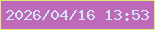 文字の大きさ：5、枠の色：dfed78、背景の色：bf6ab8、文字の色：d1e5f4 無料ブログパーツのブログ時計