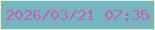 文字の大きさ：3、枠の色：dfefcf、背景の色：75b5be、文字の色：cc58b8 無料ブログパーツのブログ時計