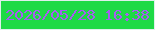 文字の大きさ：3、枠の色：dff0ec、背景の色：1eda46、文字の色：a75df1 無料ブログパーツのブログ時計