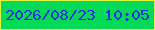 文字の大きさ：4、枠の色：dff440、背景の色：04d958、文字の色：2534d7 無料ブログパーツのブログ時計