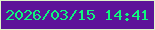 文字の大きさ：1、枠の色：dff5ca、背景の色：5d1399、文字の色：0ef77d 無料ブログパーツのブログ時計