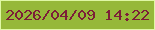 文字の大きさ：1、枠の色：dff7a5、背景の色：96b839、文字の色：7c1e38 無料ブログパーツのブログ時計