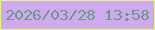 文字の大きさ：5、枠の色：dffa74、背景の色：cfaaee、文字の色：6c9886 無料ブログパーツのブログ時計