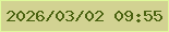文字の大きさ：3、枠の色：dffa9c、背景の色：d2d292、文字の色：4a6210 無料ブログパーツのブログ時計