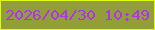 文字の大きさ：3、枠の色：dffd0f、背景の色：929f39、文字の色：b131f0 無料ブログパーツのブログ時計