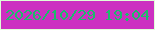 文字の大きさ：1、枠の色：dfffd8、背景の色：cc30c1、文字の色：1cbb6b 無料ブログパーツのブログ時計