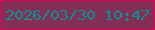 文字の大きさ：1、枠の色：e00159、背景の色：832e55、文字の色：099294 無料ブログパーツのブログ時計
