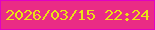 文字の大きさ：1、枠の色：e002c3、背景の色：ea2c85、文字の色：eae215 無料ブログパーツのブログ時計