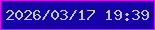 文字の大きさ：3、枠の色：e003f8、背景の色：1701a6、文字の色：bdceb0 無料ブログパーツのブログ時計