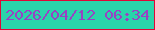 文字の大きさ：3、枠の色：e00536、背景の色：2ad4aa、文字の色：9942c3 無料ブログパーツのブログ時計
