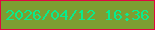 文字の大きさ：4、枠の色：e00741、背景の色：7d9e32、文字の色：07ec8e 無料ブログパーツのブログ時計