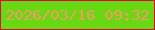 文字の大きさ：3、枠の色：e00834、背景の色：68d812、文字の色：f39d62 無料ブログパーツのブログ時計
