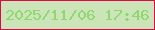 文字の大きさ：5、枠の色：e00849、背景の色：cbe5b8、文字の色：8ed771 無料ブログパーツのブログ時計