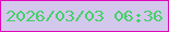 文字の大きさ：5、枠の色：e009b6、背景の色：d4c7ec、文字の色：43d067 無料ブログパーツのブログ時計