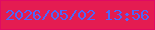 文字の大きさ：3、枠の色：e00a63、背景の色：e41c51、文字の色：4c67fa 無料ブログパーツのブログ時計