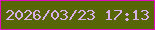 文字の大きさ：5、枠の色：e00cbe、背景の色：576606、文字の色：d9afe9 無料ブログパーツのブログ時計